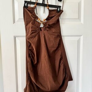 Zara Strapless Brown Dress